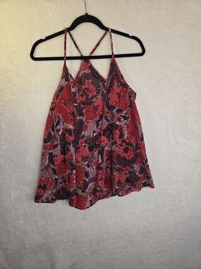 Rock & Republic Women Sz L Floral Abstract Patterned Flowy Swing Tank Top Summer